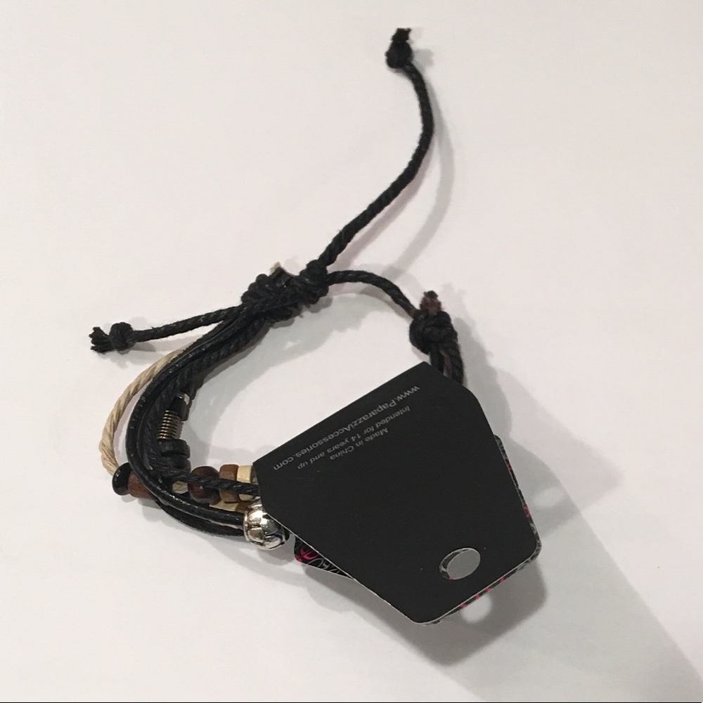 Multi Banded leather & string bracelet - Picture 3 of 5